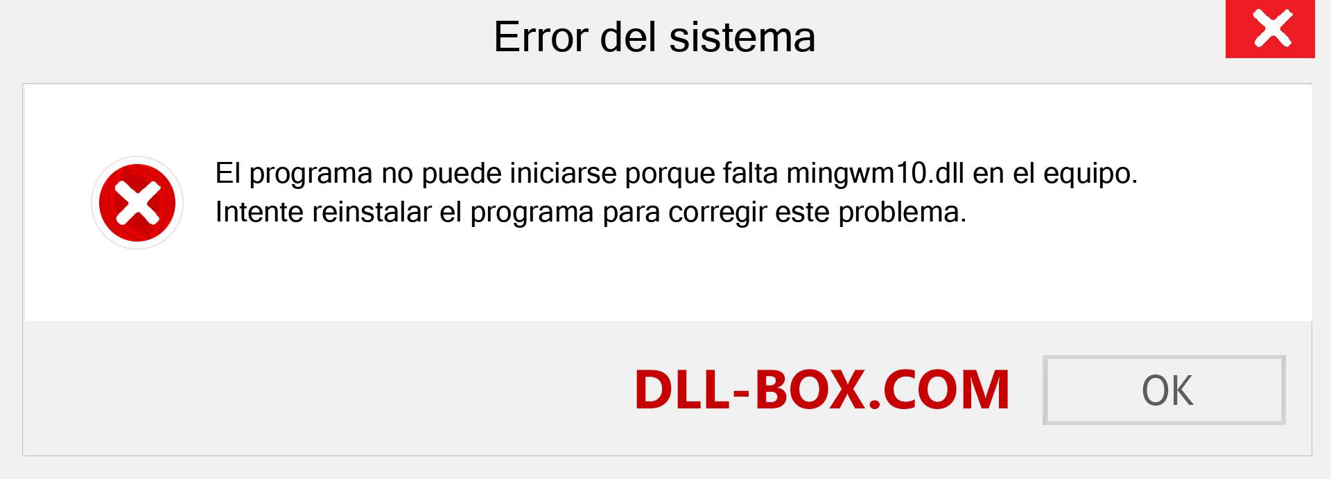 ¿Falta el archivo mingwm10.dll ?. Descargar para Windows 7, 8, 10 - Corregir mingwm10 dll Missing Error en Windows, fotos, imágenes